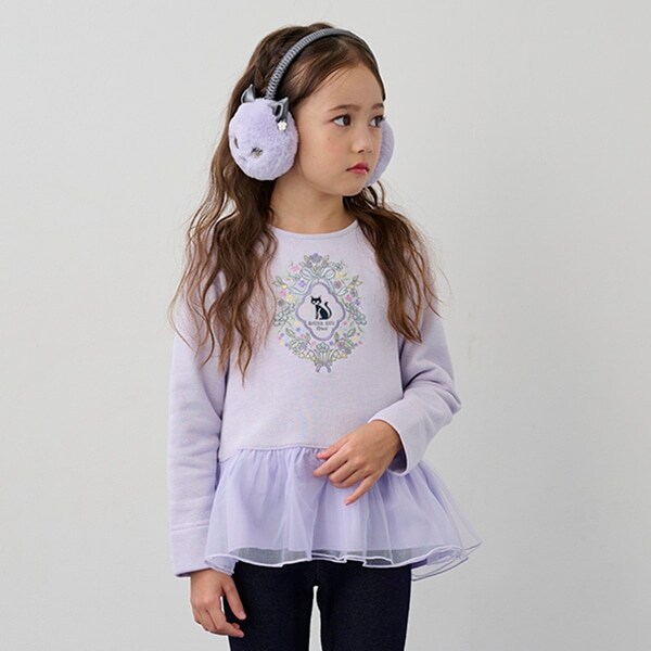 ペプラムチュール刺しゅうトレーナー