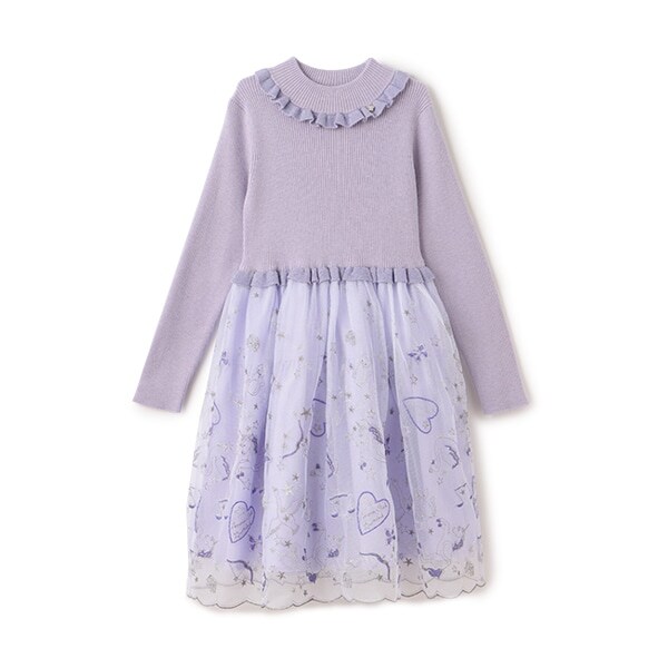 ニットドッキングチュールワンピース