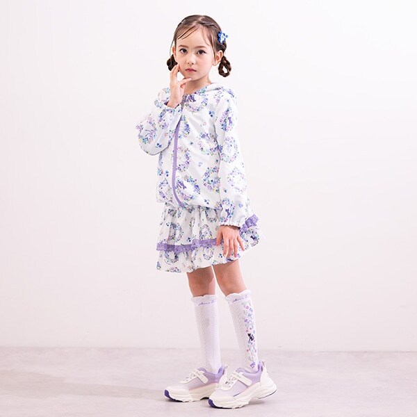 フラワーリース柄2段キュロット