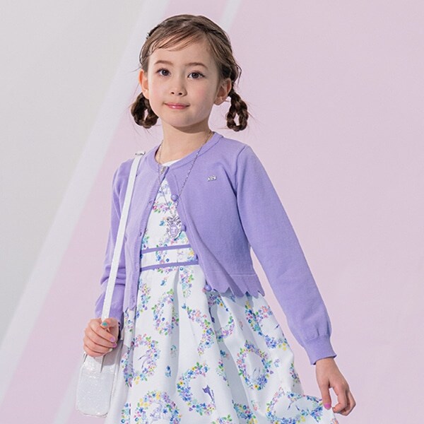 裾スカラップカーディガン