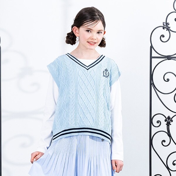 ニットベスト＋長袖Tシャツ