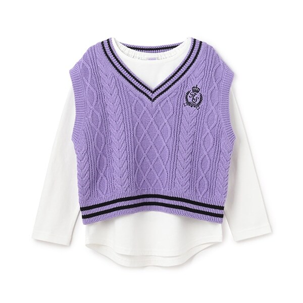 ニットベスト＋長袖Tシャツ