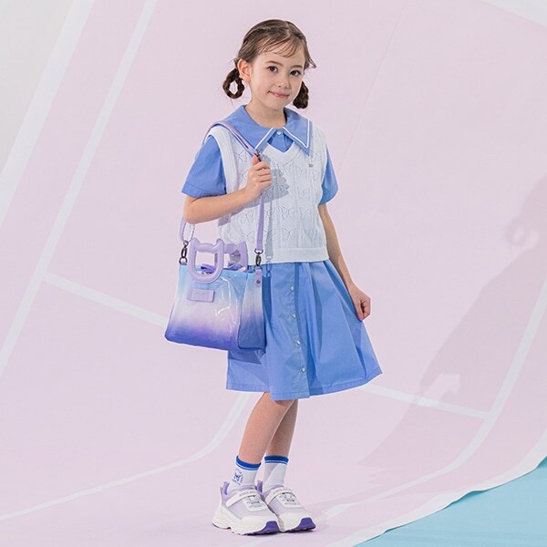 ニットベスト＋シャツワンピース