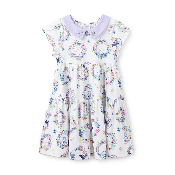 フラワーリース柄カットソーワンピース