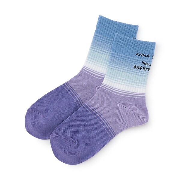 グラデーションクルーソックス