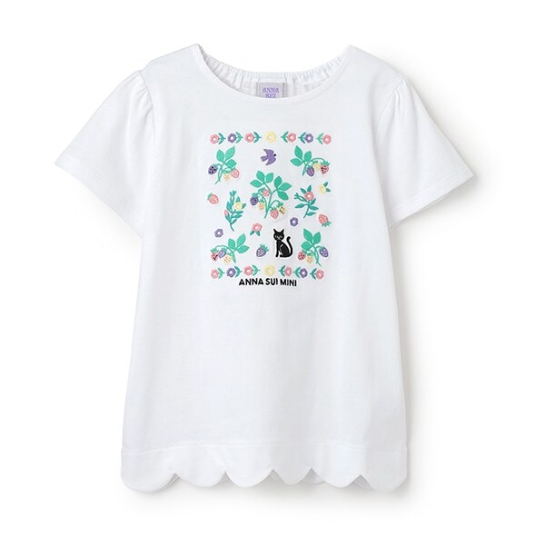 【人気商品再入荷】【直営店で取り扱い無し】刺しゅう 裾スカラ半袖Tシャツ