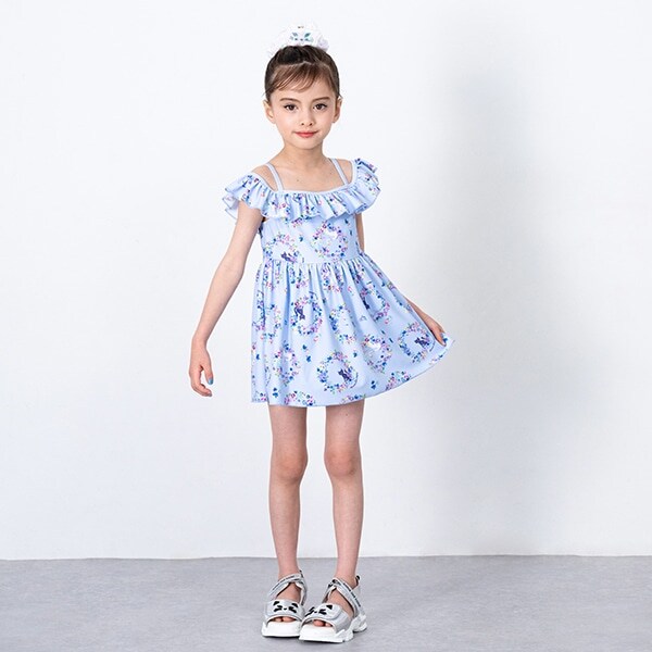 【SWIM】フラワーリース柄 ワンピース水着