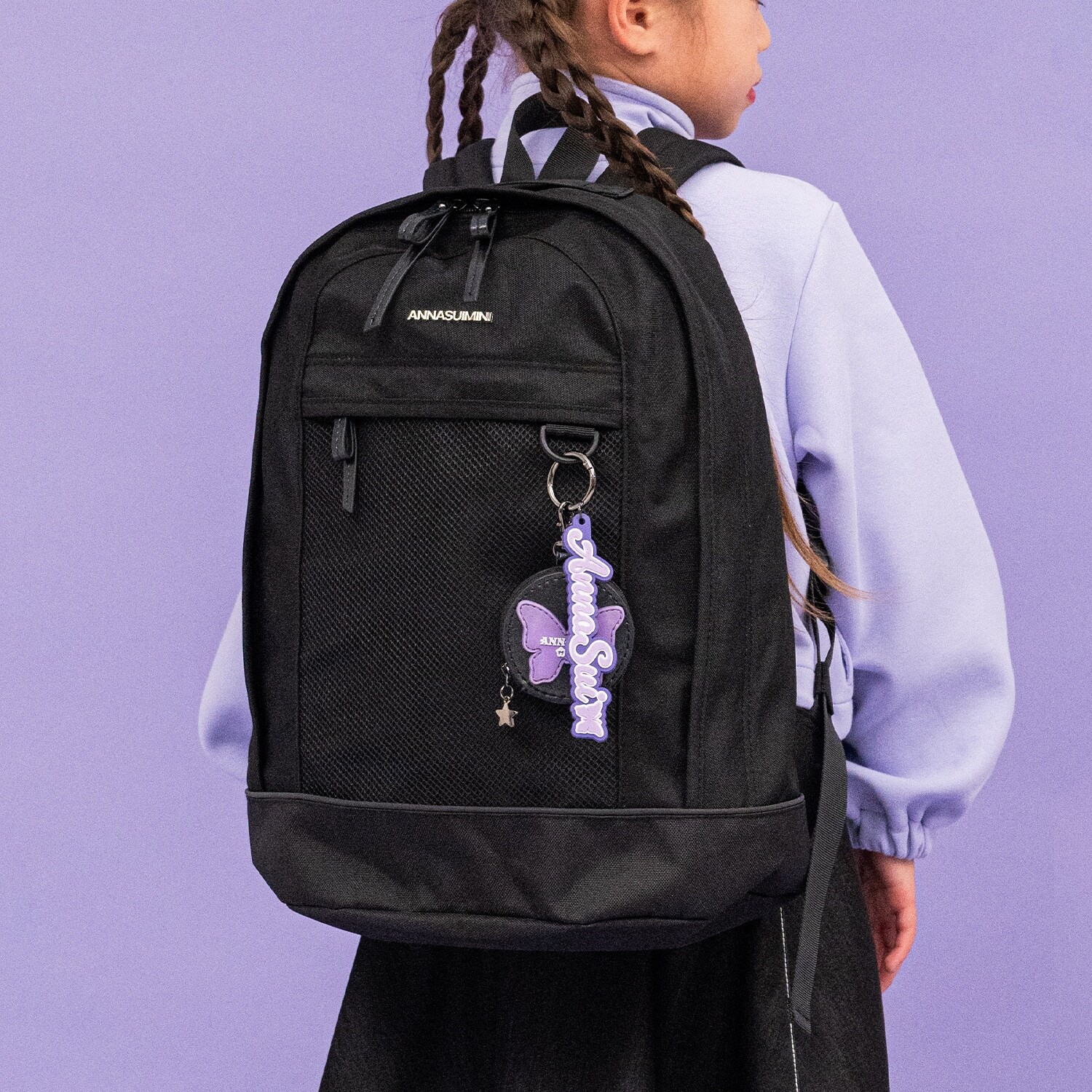 ポーチチャームつき撥水リュック