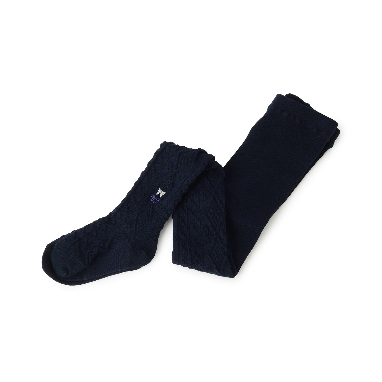 ワンポイントロゴ刺しゅうタイツ