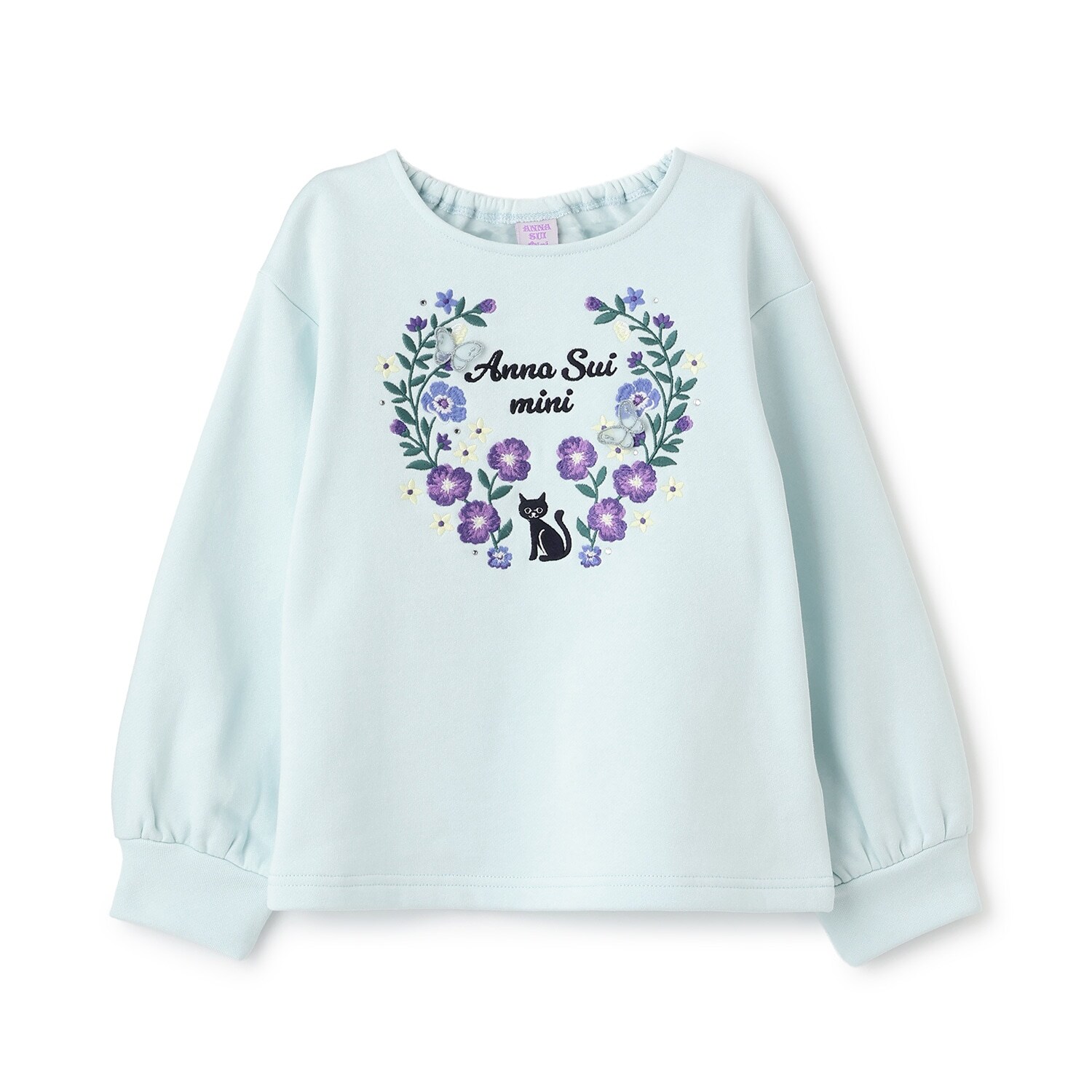 【あったか】ドリーミーネコ刺しゅうトレーナー