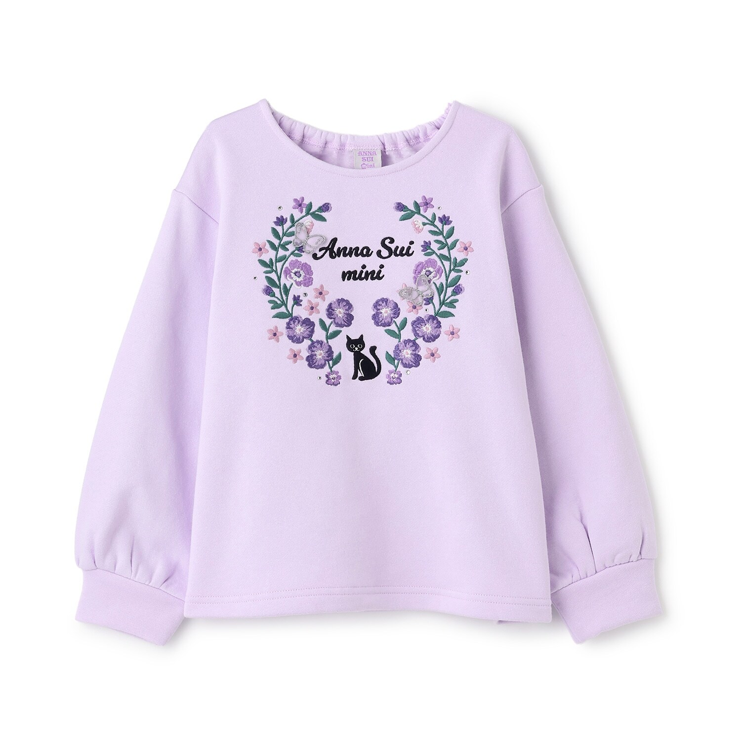 【あったか】ドリーミーネコ刺しゅうトレーナー