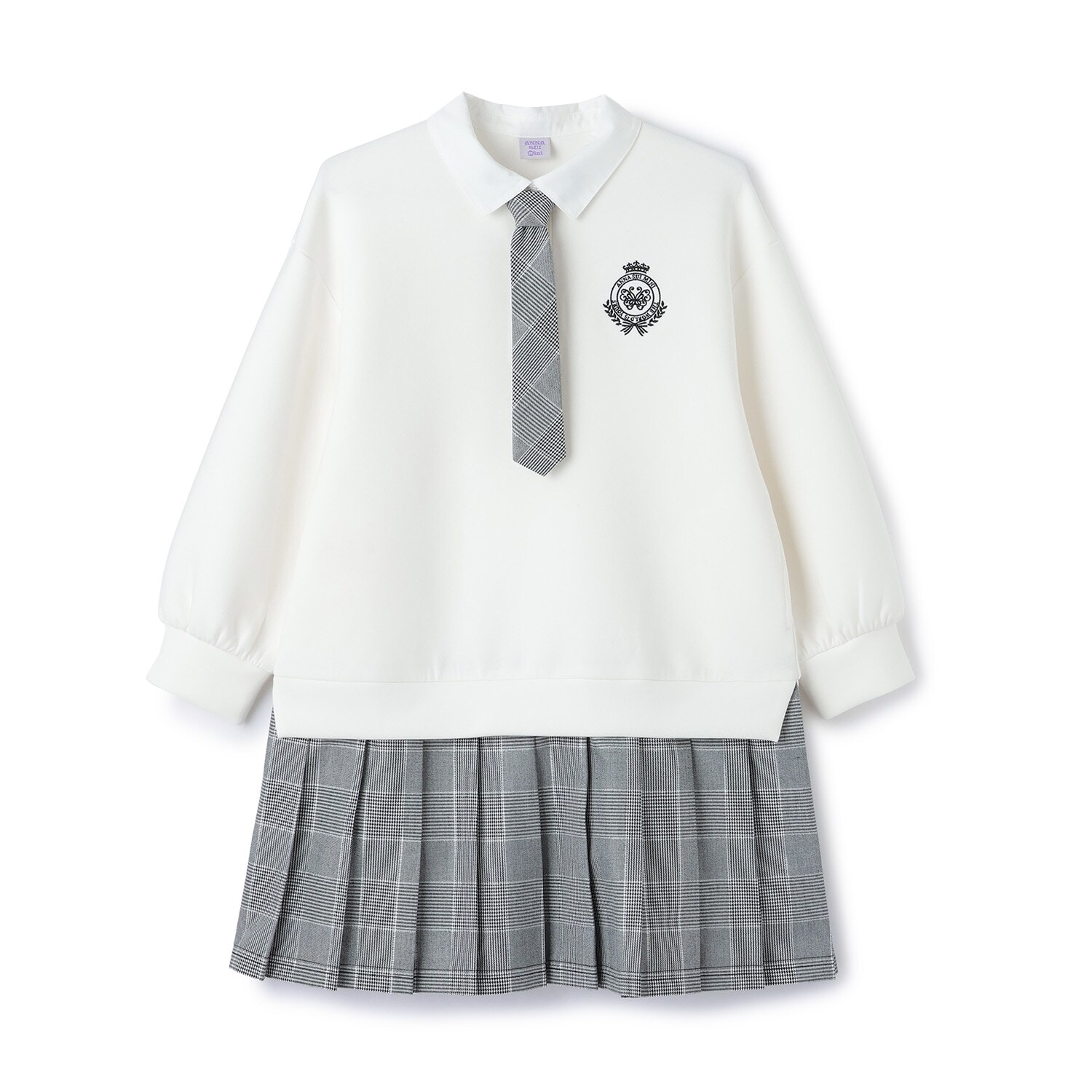 チェックレイヤード風ワンピース