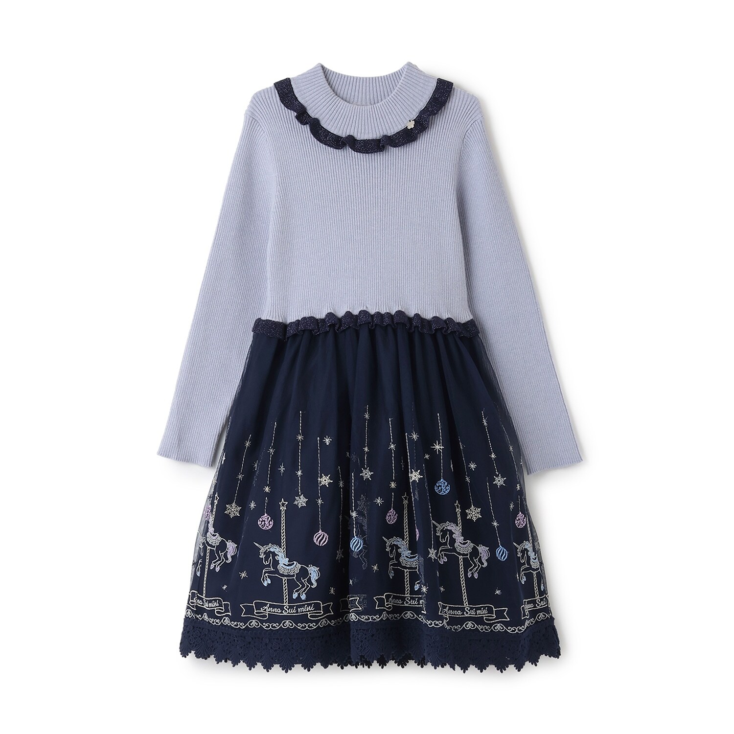 ニットドッキングチュールワンピース