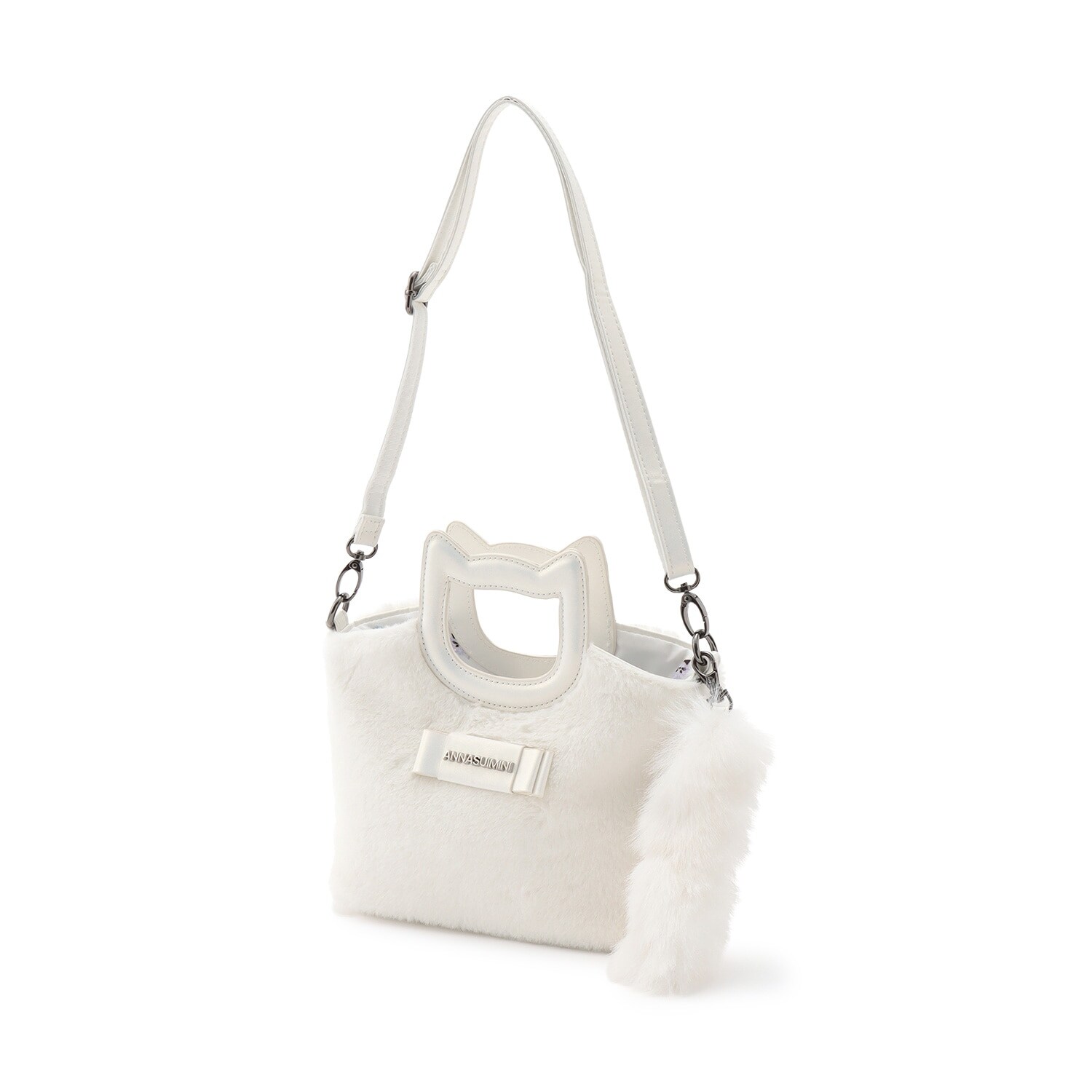 ネコハンドル2WAYファーバッグ