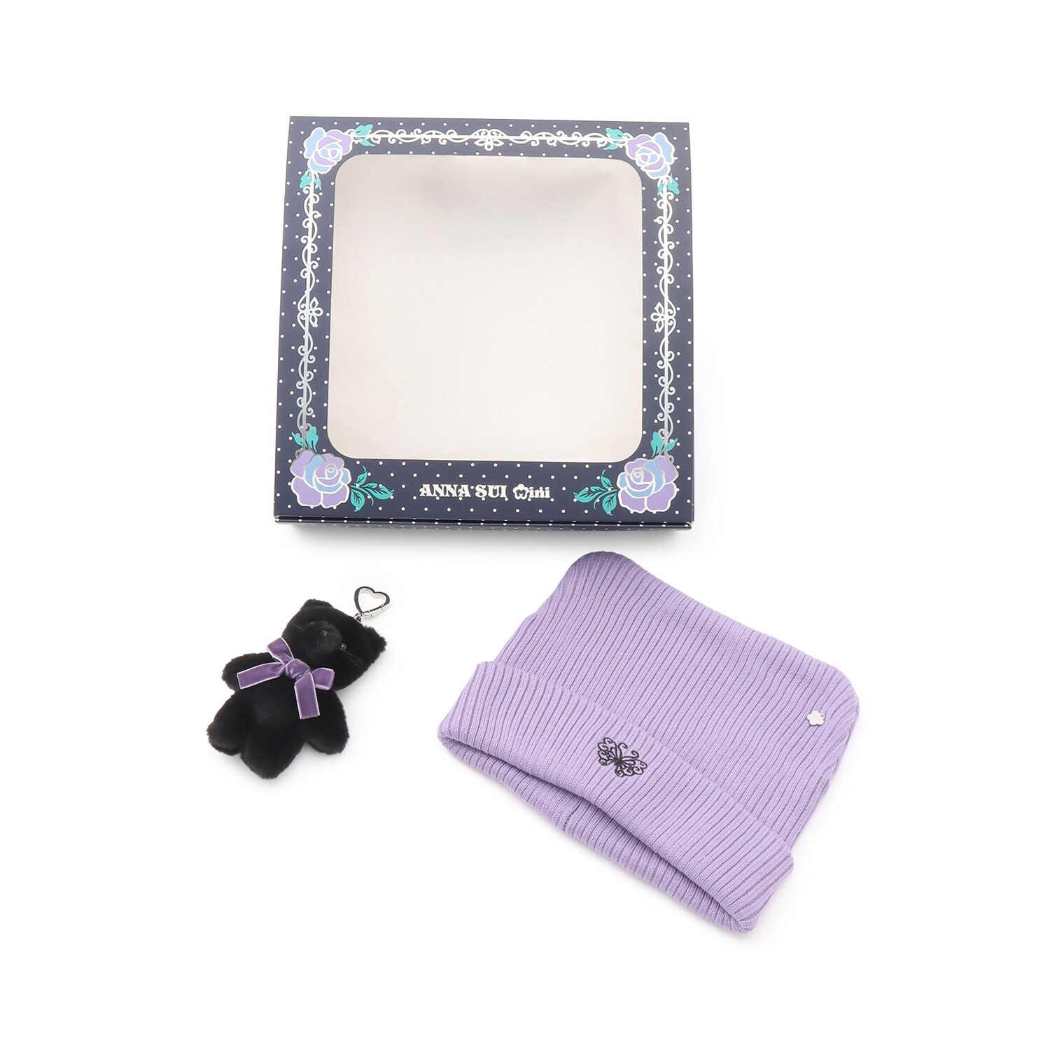 【GIFT BOXつき】ニット帽＋ネコチャームSET