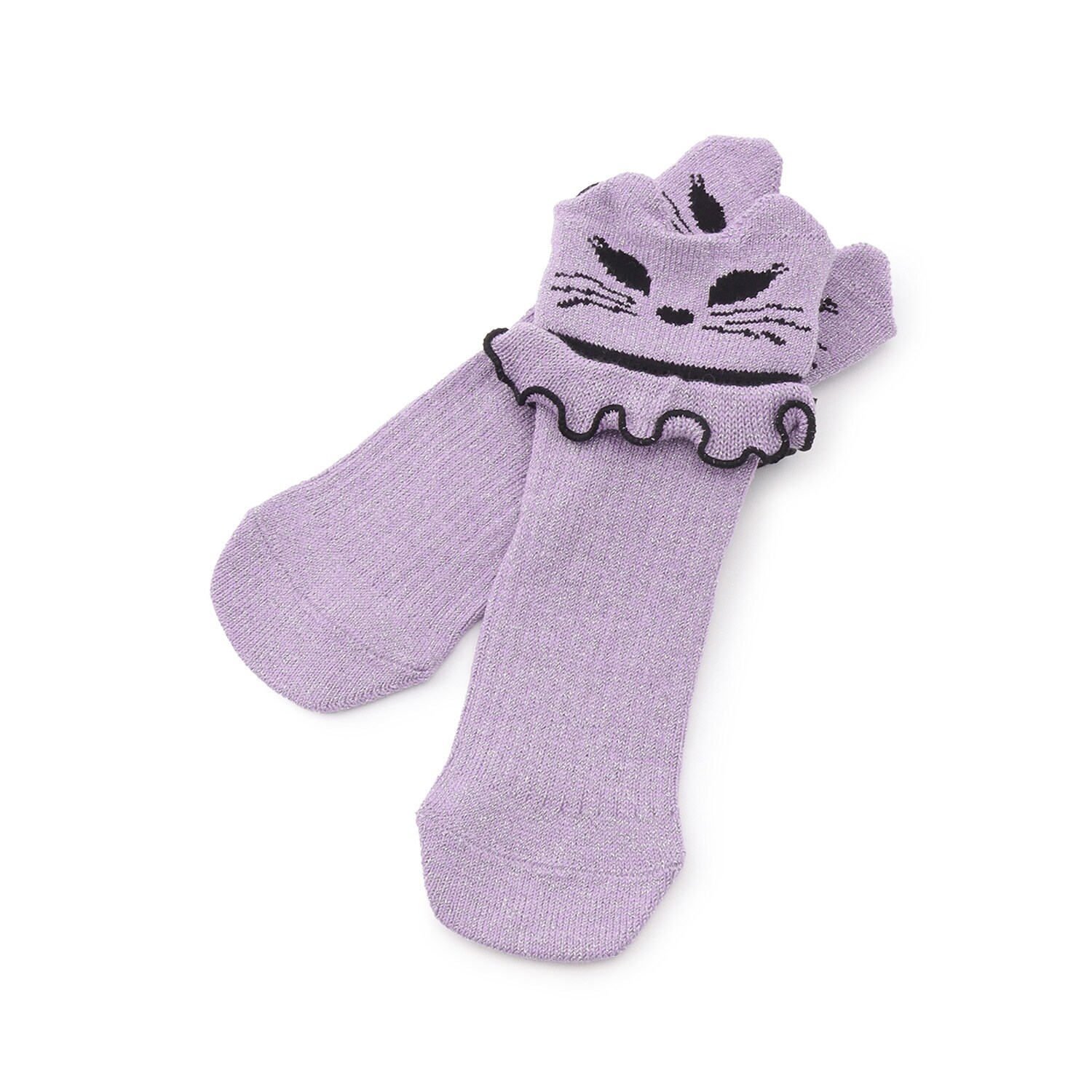 ネコ耳ラメクルーソックス