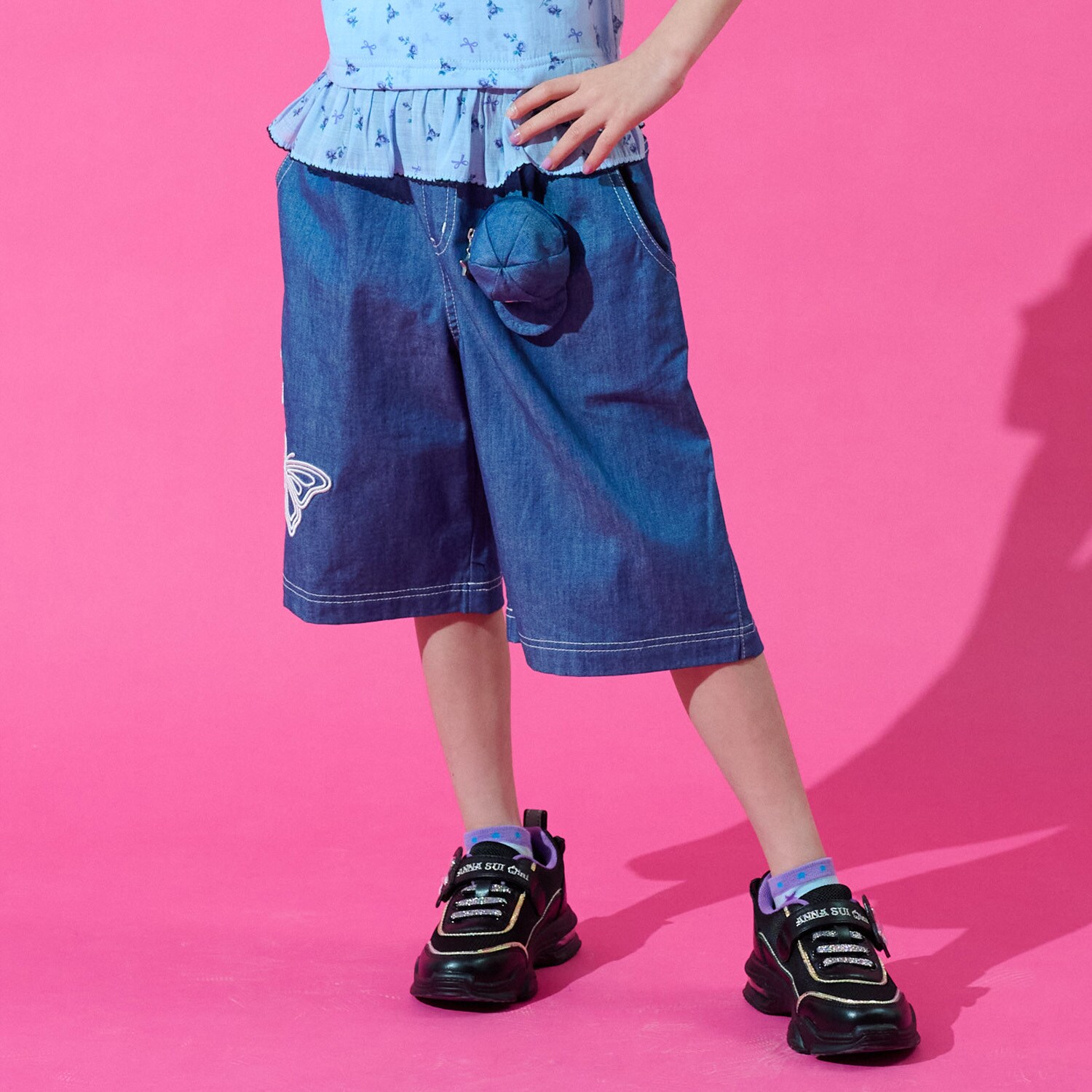 チャームつきワイドハーフパンツ