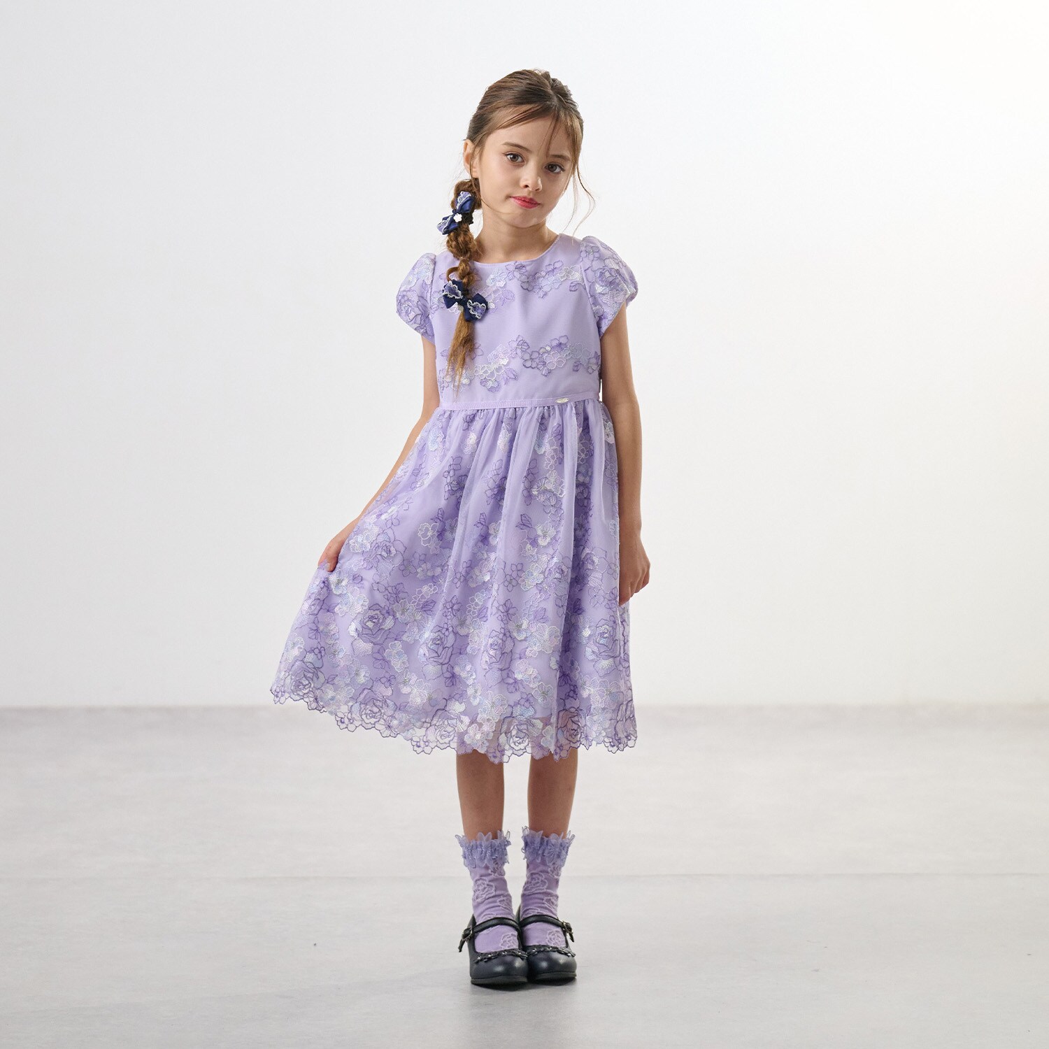 【ceremony】華やぎフラワー総刺しゅうワンピース（日本製）