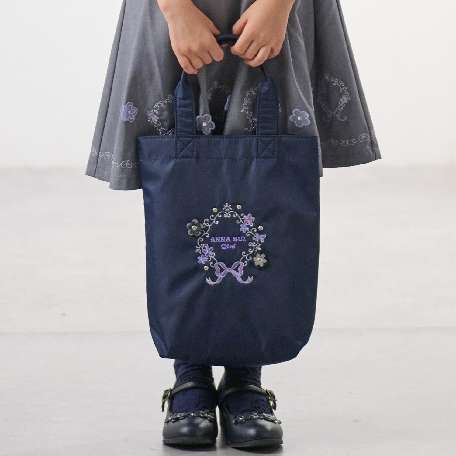 【ceremony】お花リボン刺繍シューズケース