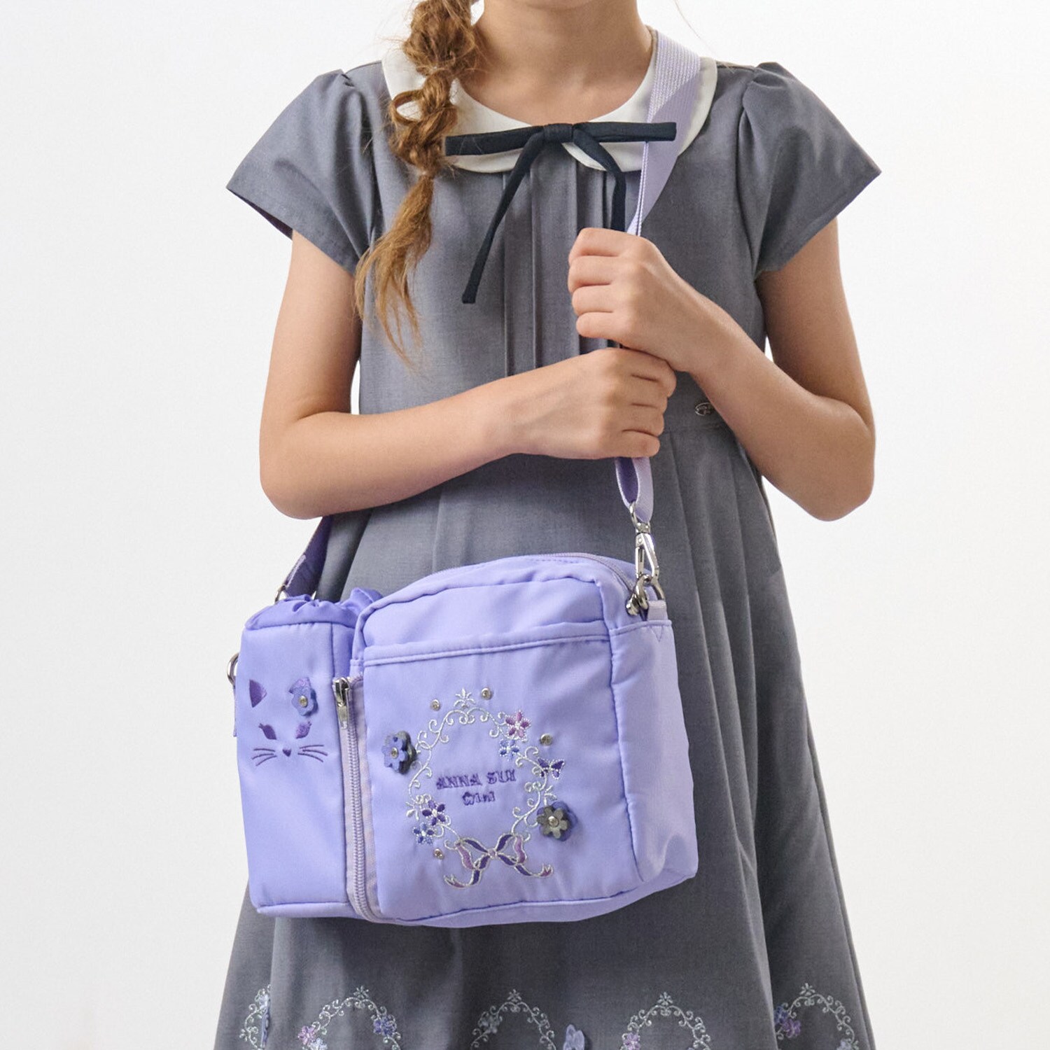 【ceremony】お花リボン刺繍ペットボトル3WAYバッグ