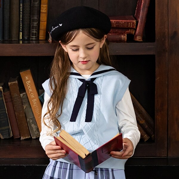 セーラー衿ベスト+長袖Tシャツ