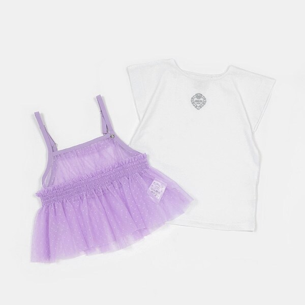 チュールビスチェ+Tシャツ