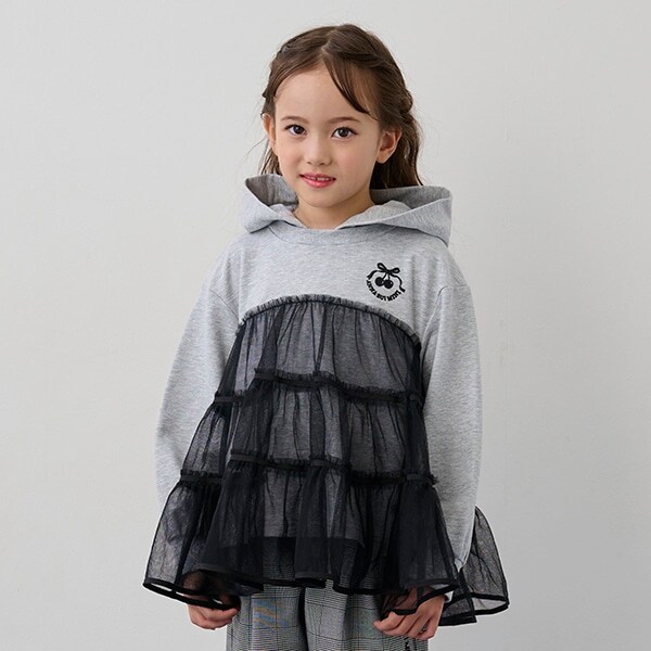 チュールティアードパーカー