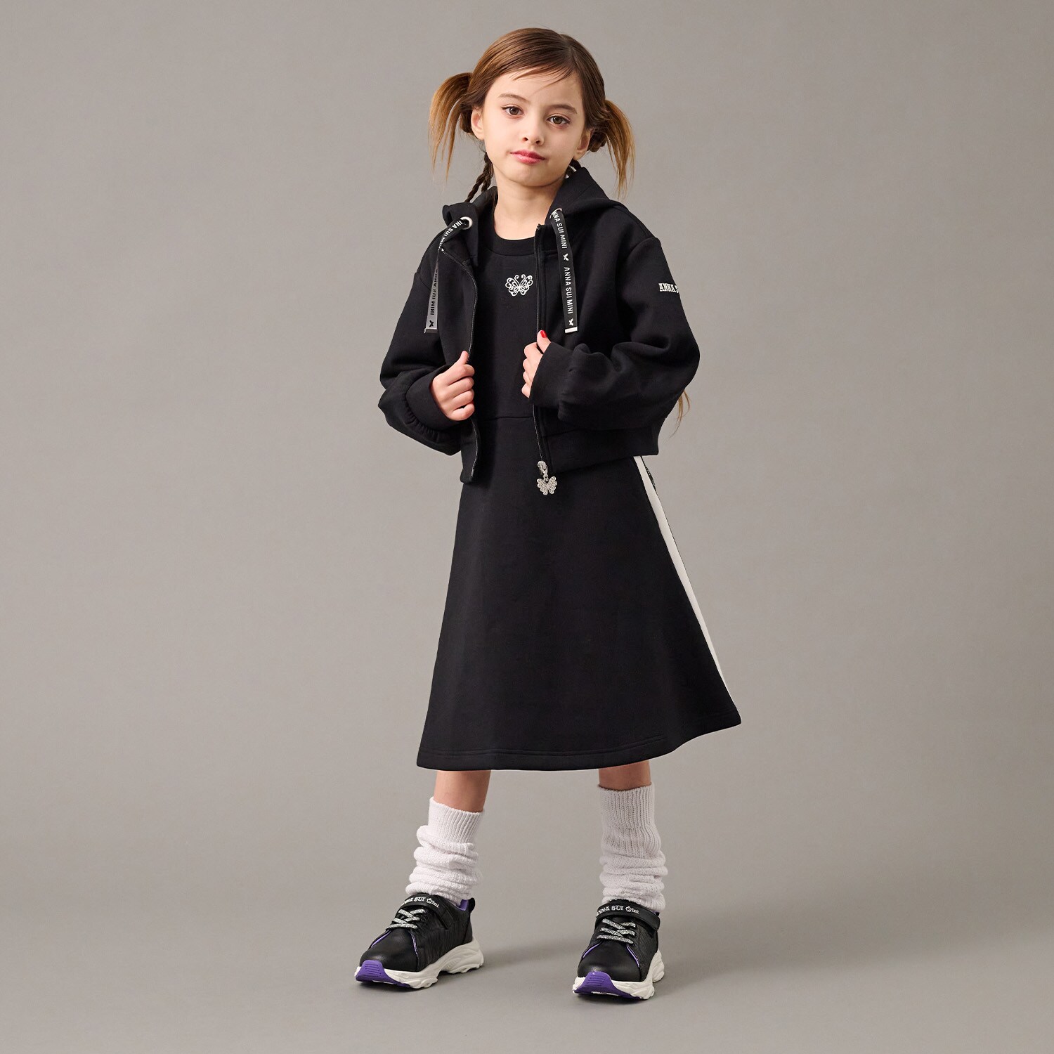 短丈パーカ＋ワンピース