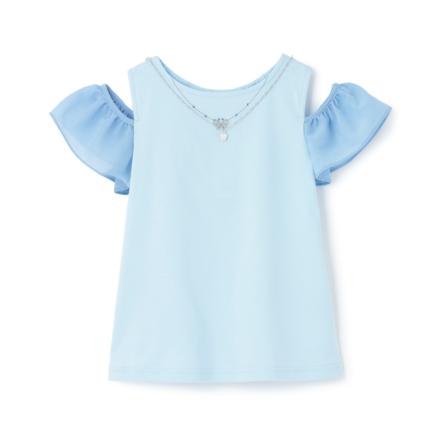 ネックレスつき２WAY肩あきTシャツ