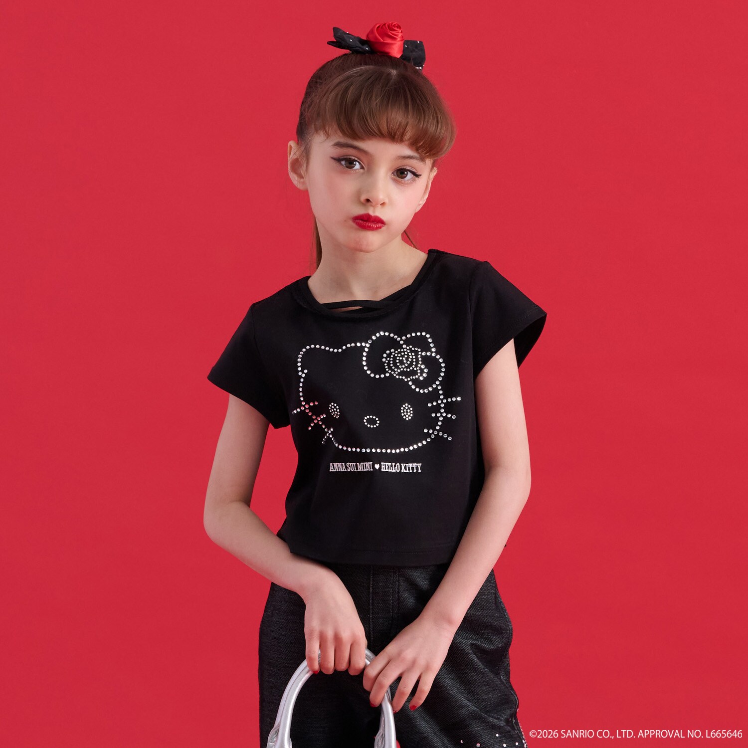 【HELLO KITTY】ラインストーンTシャツ