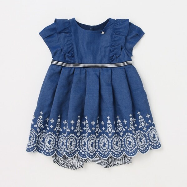 【リピート】【直営店で取り扱い無し】裾スカラ刺しゅうワンピース＋パンツ