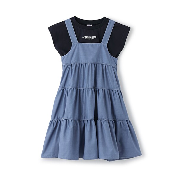 【人気商品再入荷】【直営店で取り扱い無し】短丈Tシャツ+ジャンスカ