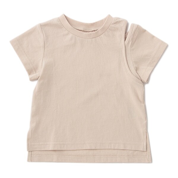 肩スリット無地Tシャツ