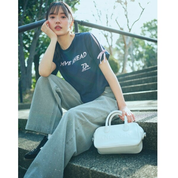 【LTXC】【吸水速乾/さらさら】袖リボンゲームT