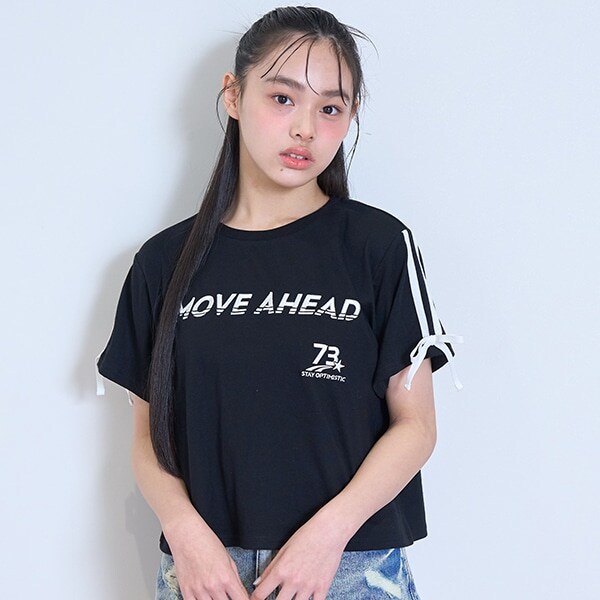 【LTXC】【吸水速乾/さらさら】袖リボンゲームT