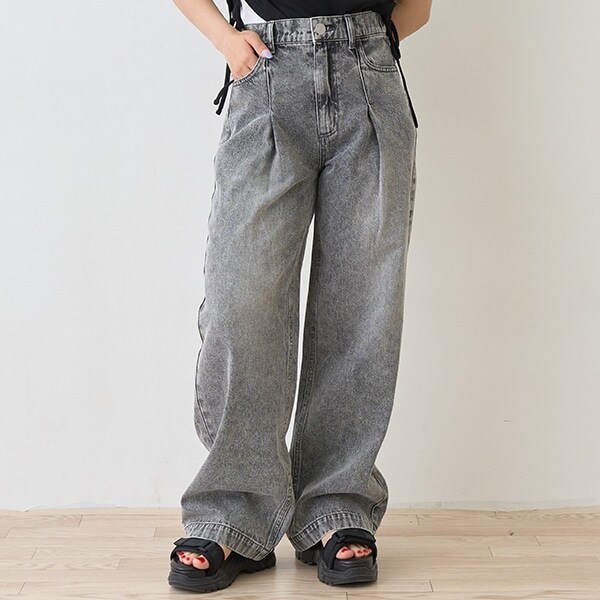 【LTXC】タックワイドデニムパンツ