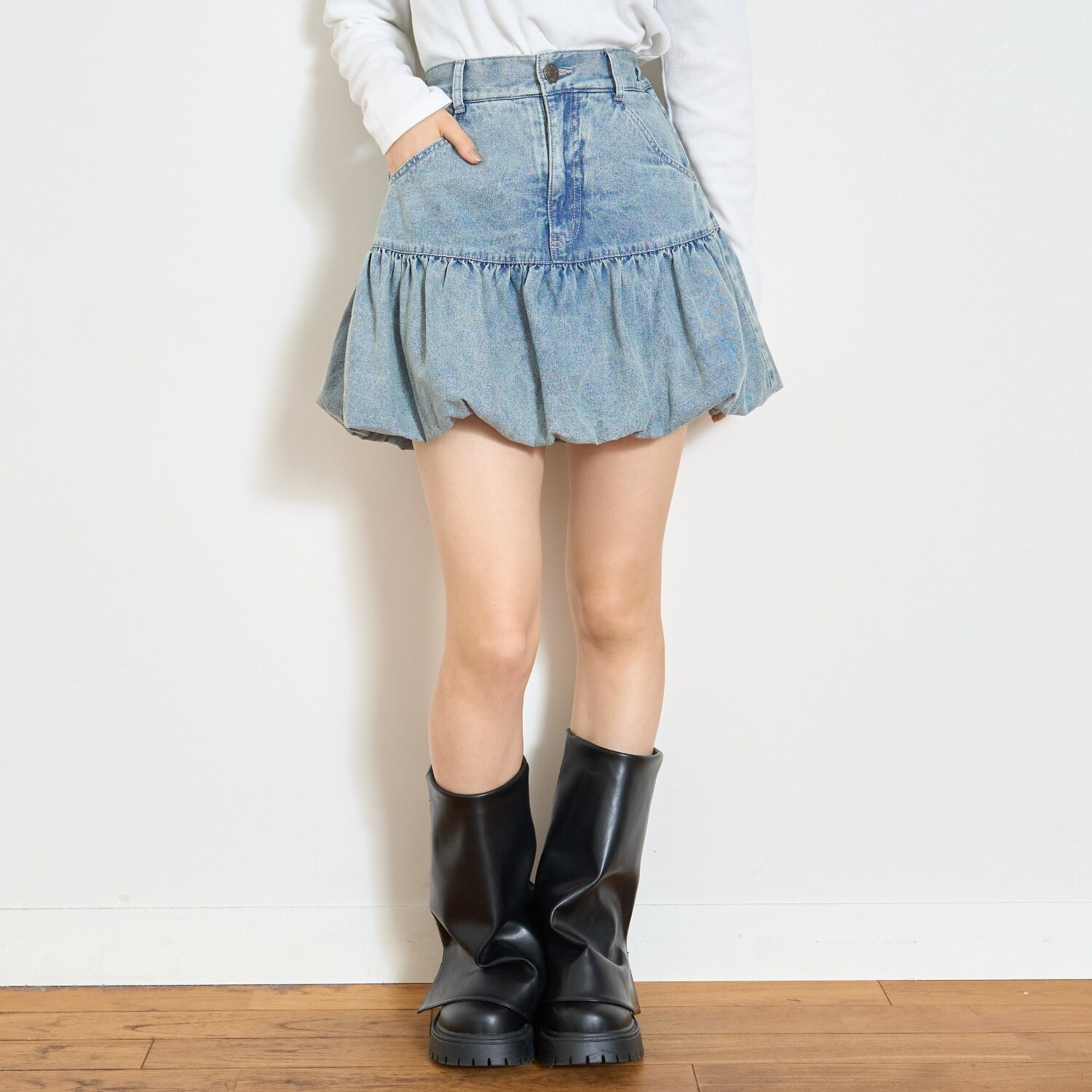 【LTXC】デニムバルーンスカート