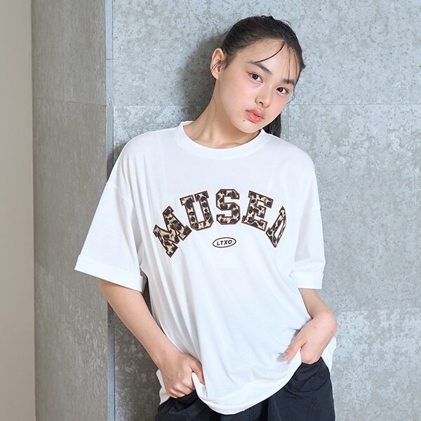 【LTXC】【吸水速乾/さらさら】柄アップリロゴTシャツ