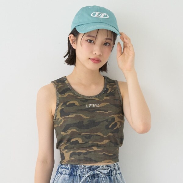 【LTXC】【接触冷感/ひんやり】柄/無地短丈タンクトップ