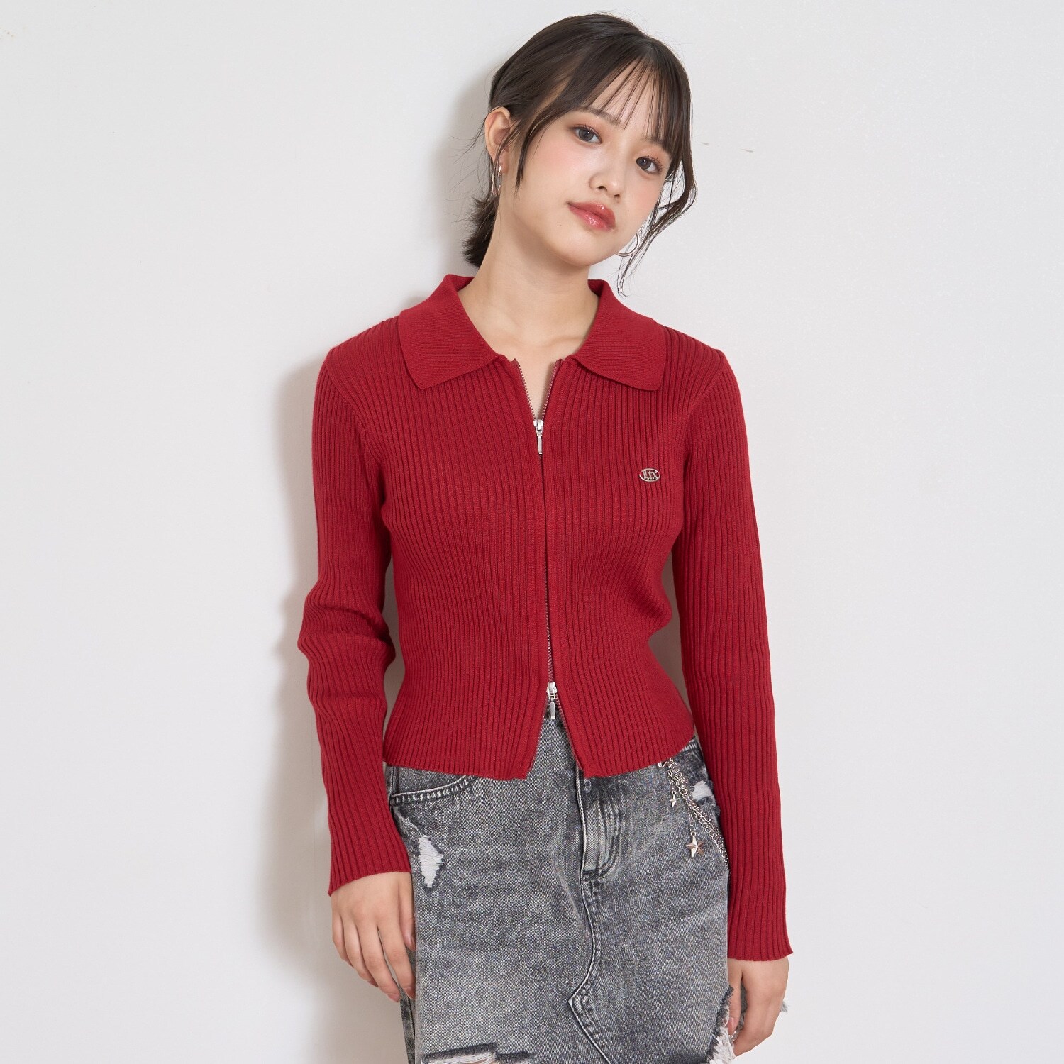 【LTXC】リブWZIPカーディガン