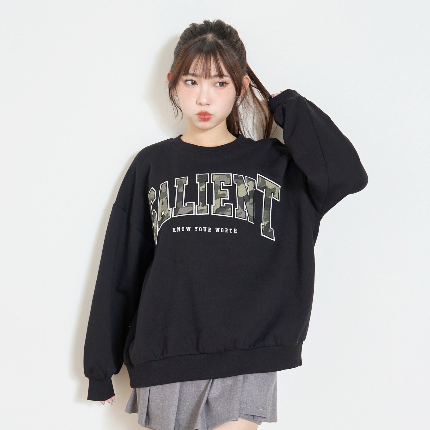 【LTXC】【裏起毛】柄ロゴアップリケプルオーバー