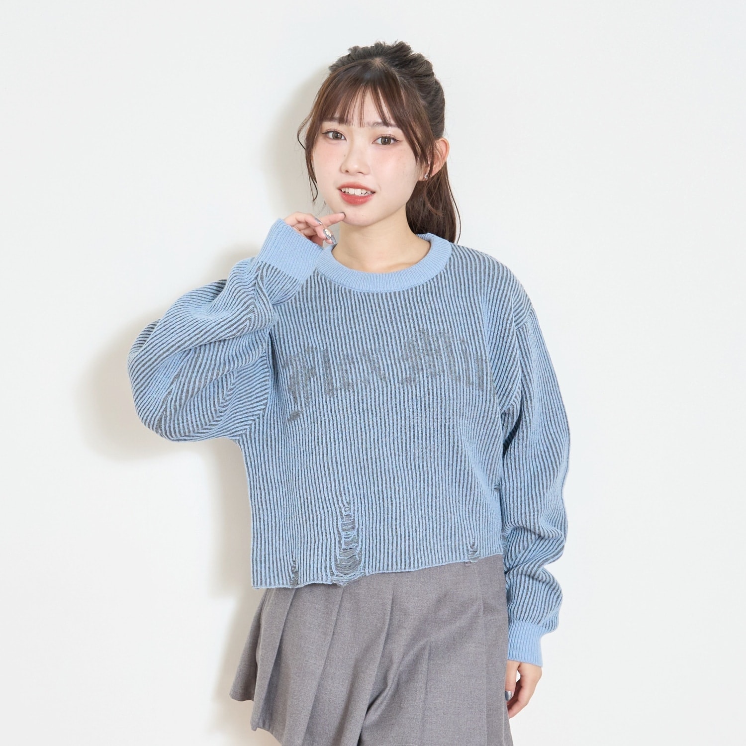 【LTXC】ロゴダメージニット