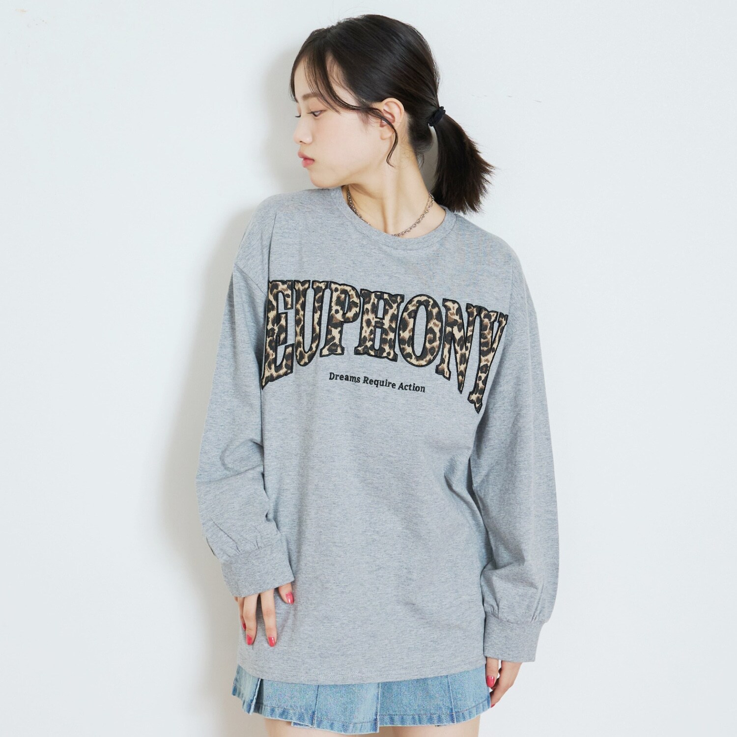 【LTXC/綿100%】カレッジ柄ロゴ長袖T