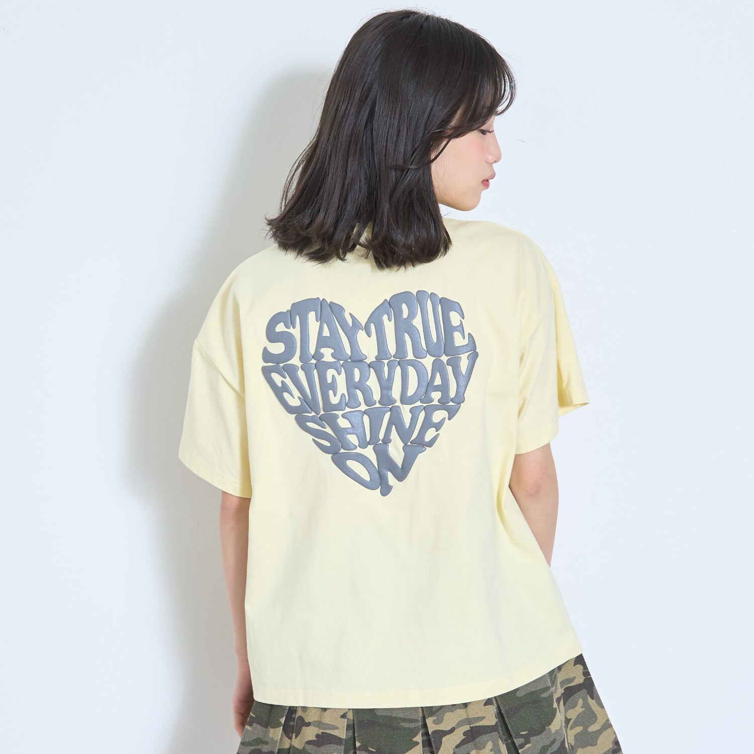 【秒かわトップス】【GOODPRICE】【LTXC/綿100%】発泡バックハートロゴ半袖T