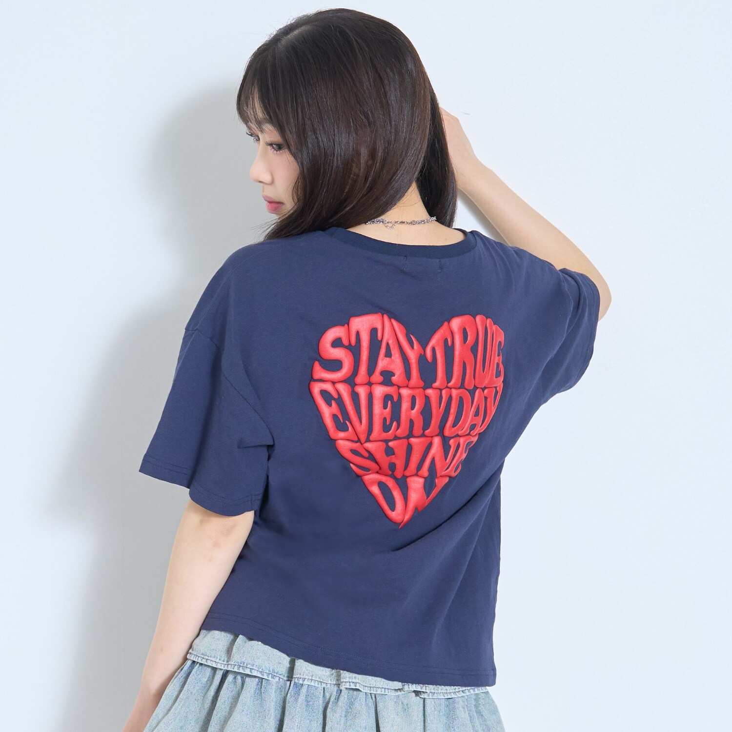 【秒かわトップス】【GOODPRICE】【LTXC/綿100%】発泡バックハートロゴ半袖T