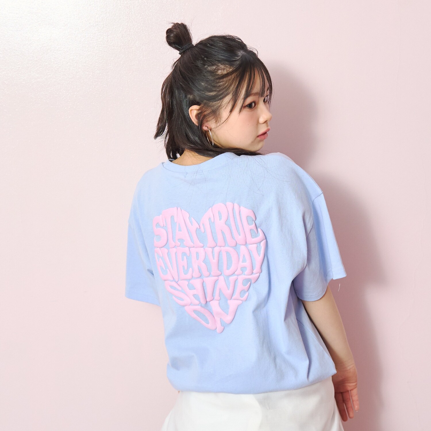 【秒かわトップス】【GOODPRICE】【LTXC/綿100%】発泡バックハートロゴ半袖T