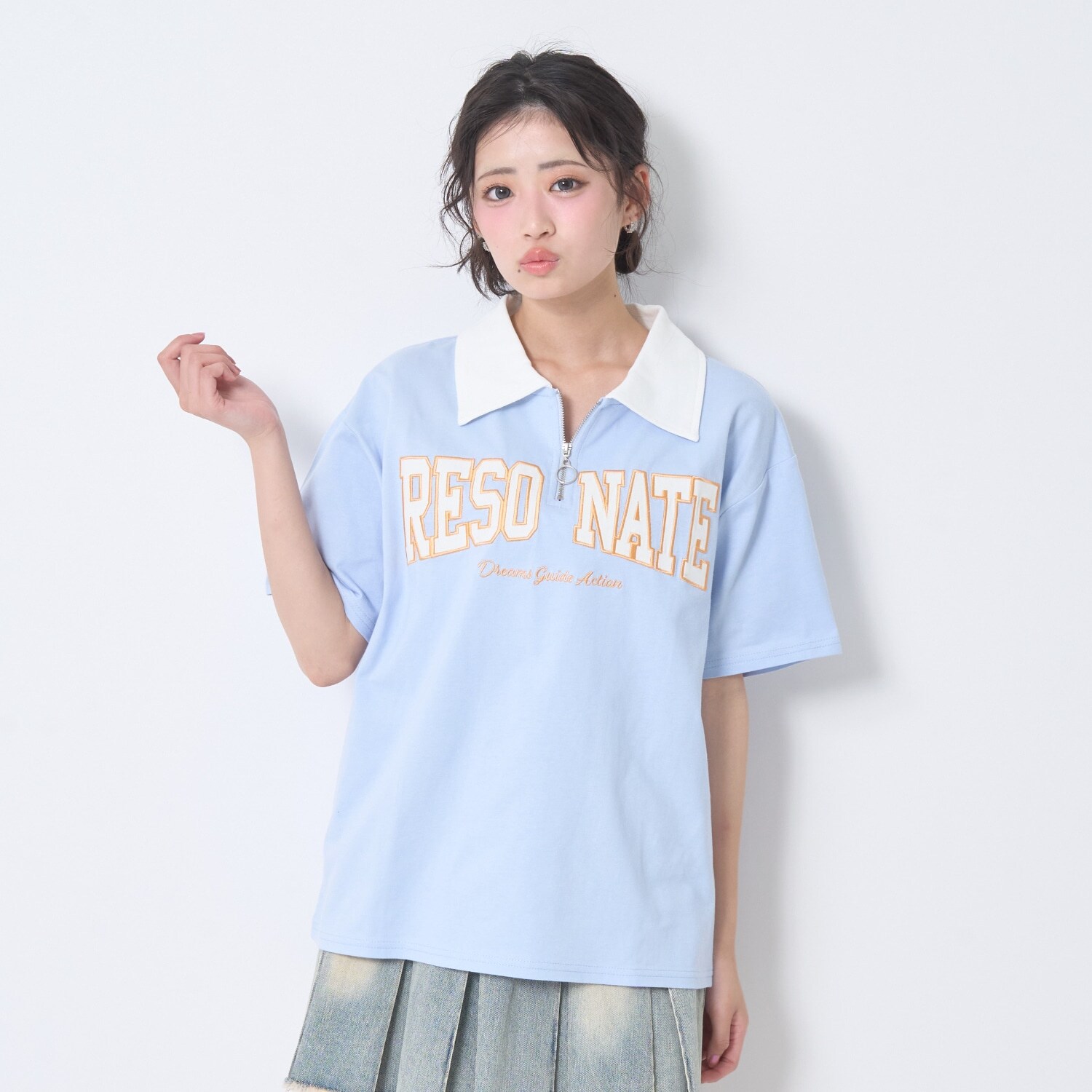 【新色入荷♪】【LTXC/綿100%】ハーフジップルーズ半袖T
