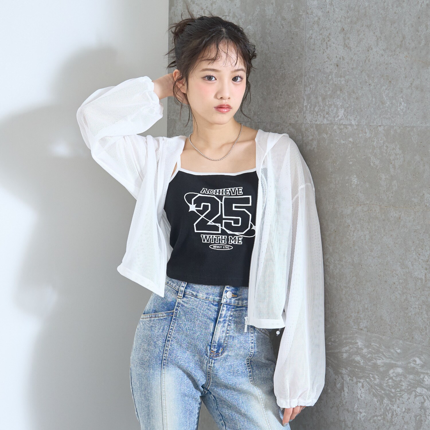 【LTXC/抗菌防臭】キャミつきメッシュパーカー