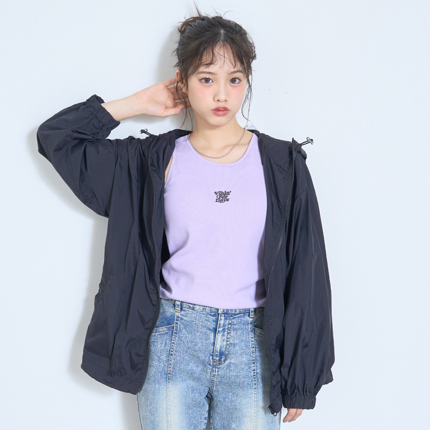 【LTXC/UV/防花粉】ナイロンジップブルゾン