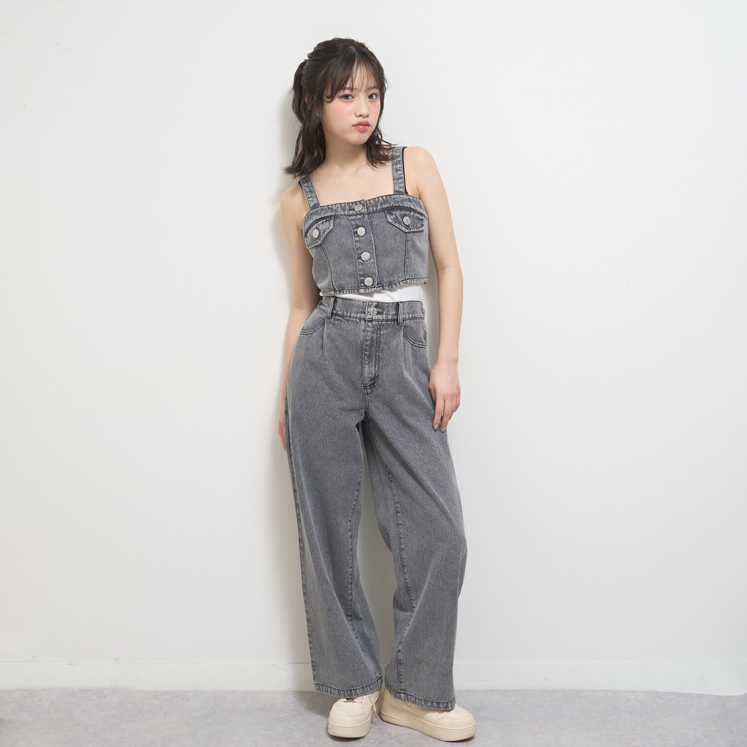 【LTXC】デニムパンツビスチェセットアップ